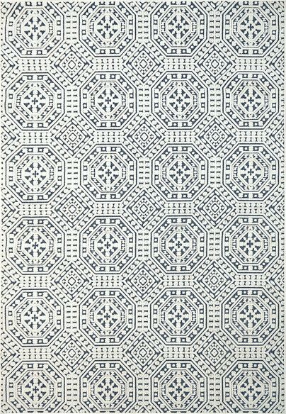 Dynamic Rugs LOTUS 8149-150 Ivory and Denim